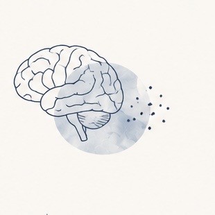 Illustration abstraite bleue représentant la pensée