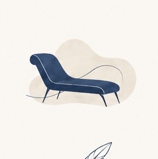 Fauteuil de consultation illustré en bleu